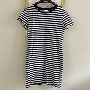 Navy & White Striped T-Shirt Dress